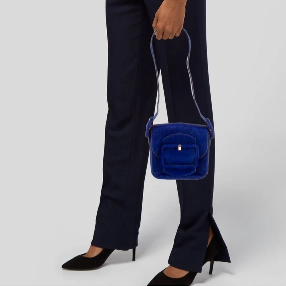 Tory Burch BLUE Mini Pony Hair Shoulder Bag